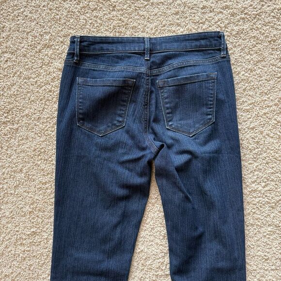 LOFT Modern Straight Jeans Dark Blue Wash Mid Rise Size 0 - Picture 3 of 9